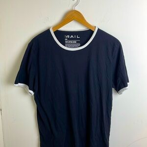The Rail Black Short Sleeve Ringer Tee Size Large